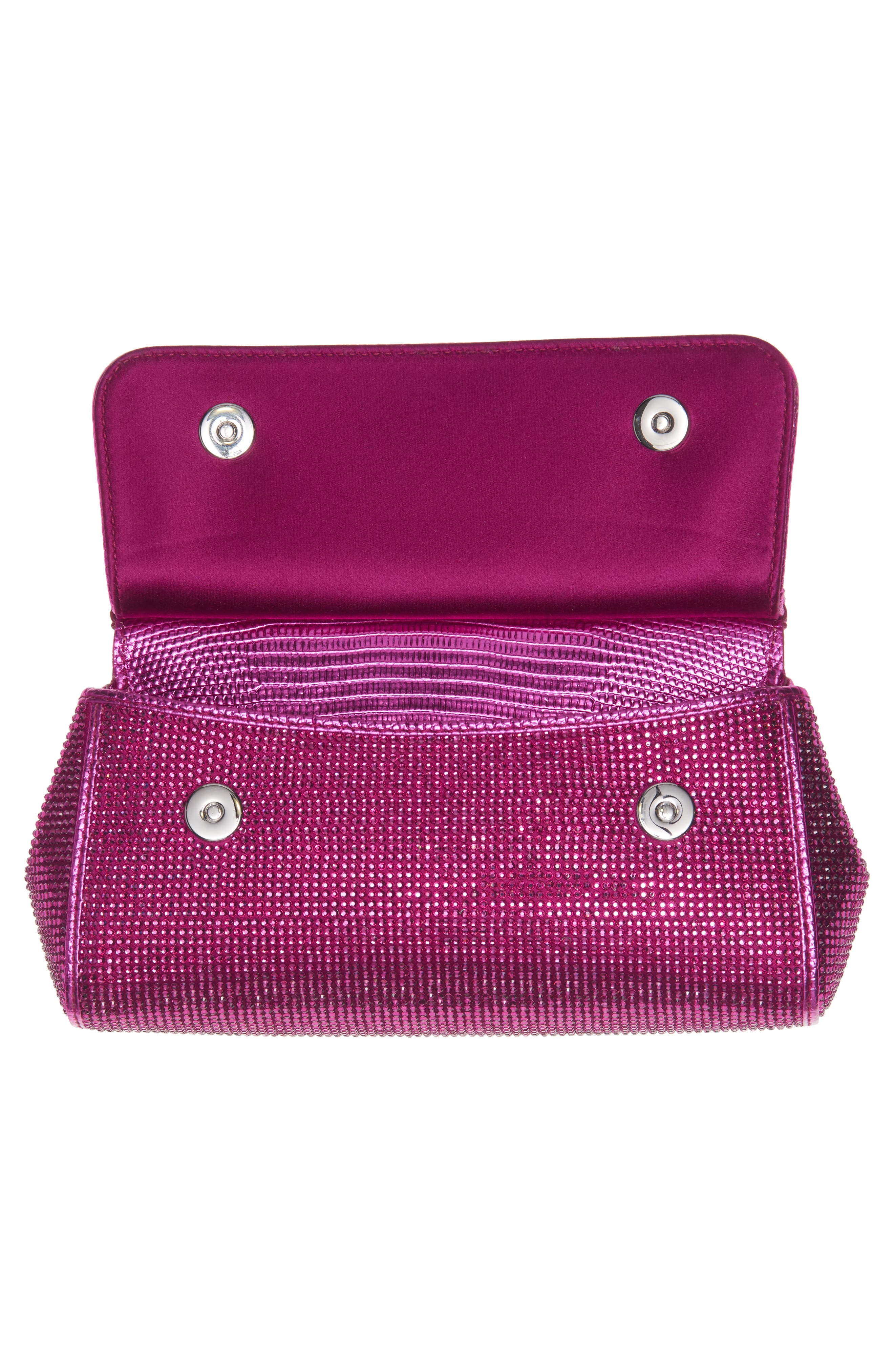 Dolce&Gabbana Small Sicily Satin & Rhinstone Handbag, Alternate, color, 