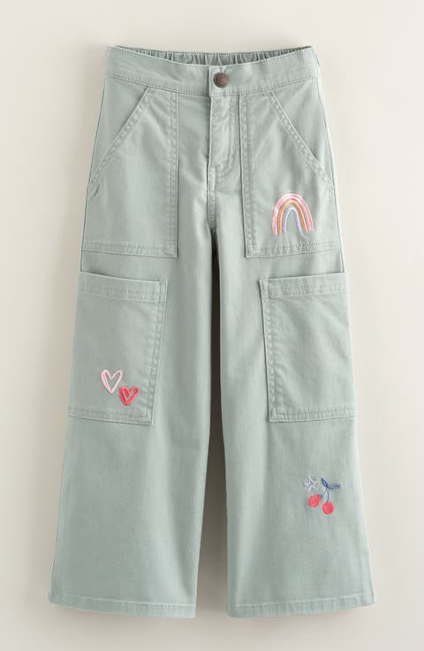 Kids' Embroidered Straight Leg Cargo Pants (Toddler, Little Kid & Big Kid)