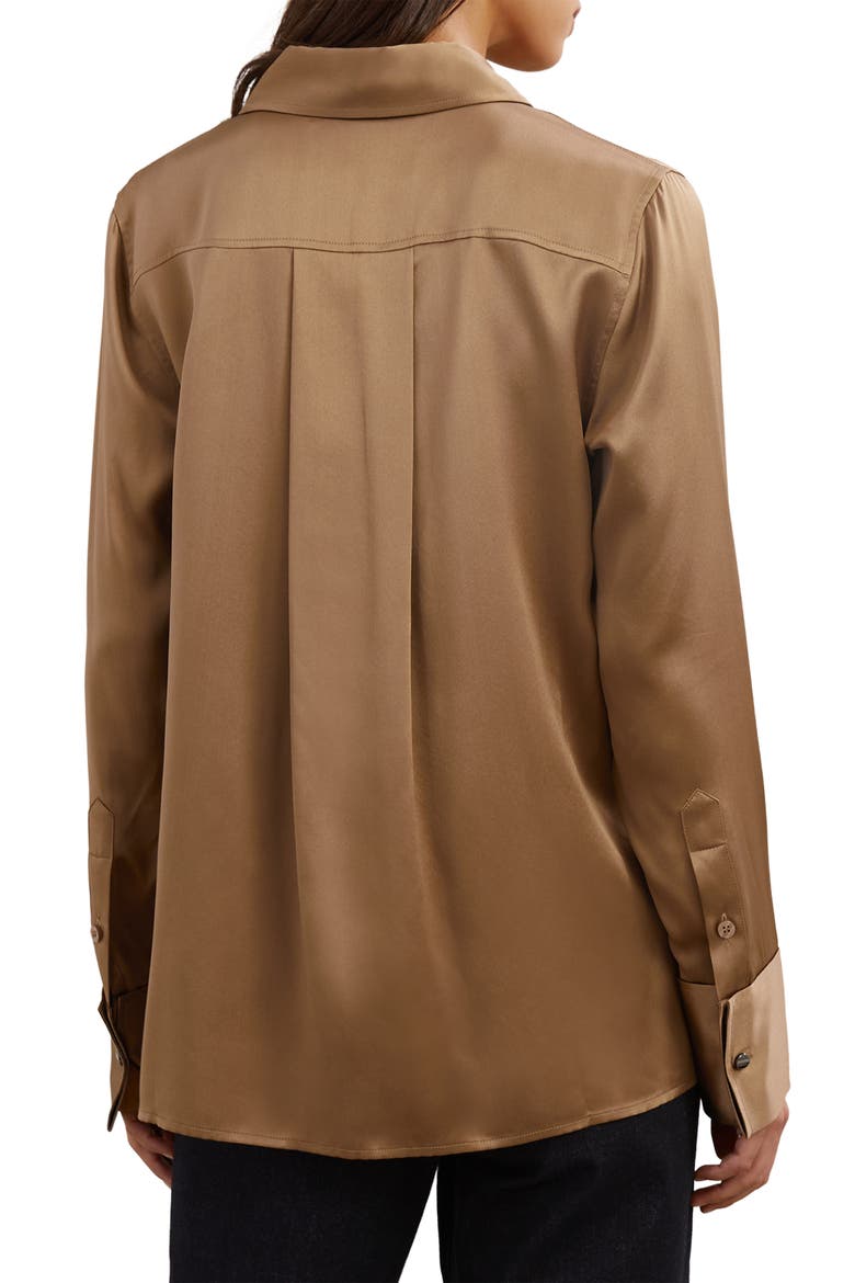 Ameira Silk Shirt, Alternate, color, CAMEL