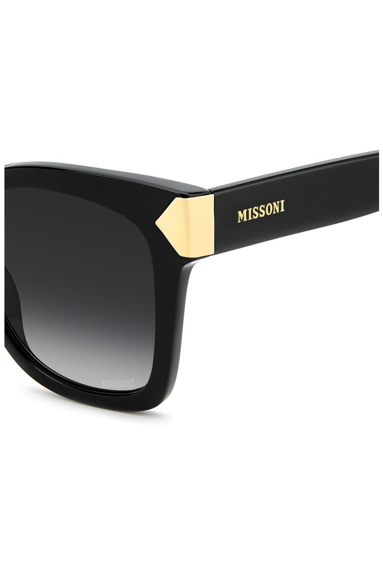 52mm Gradient Square Sunglasses, Alternate, color, BLACK/ DARK GREY SF