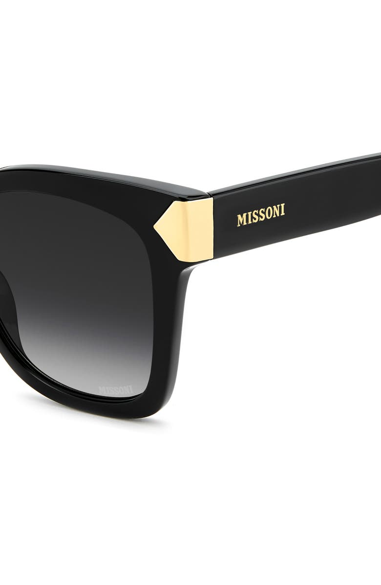 Missoni 52mm Gradient Square Sunglasses, Alternate, color, Black/ Dark Grey Sf