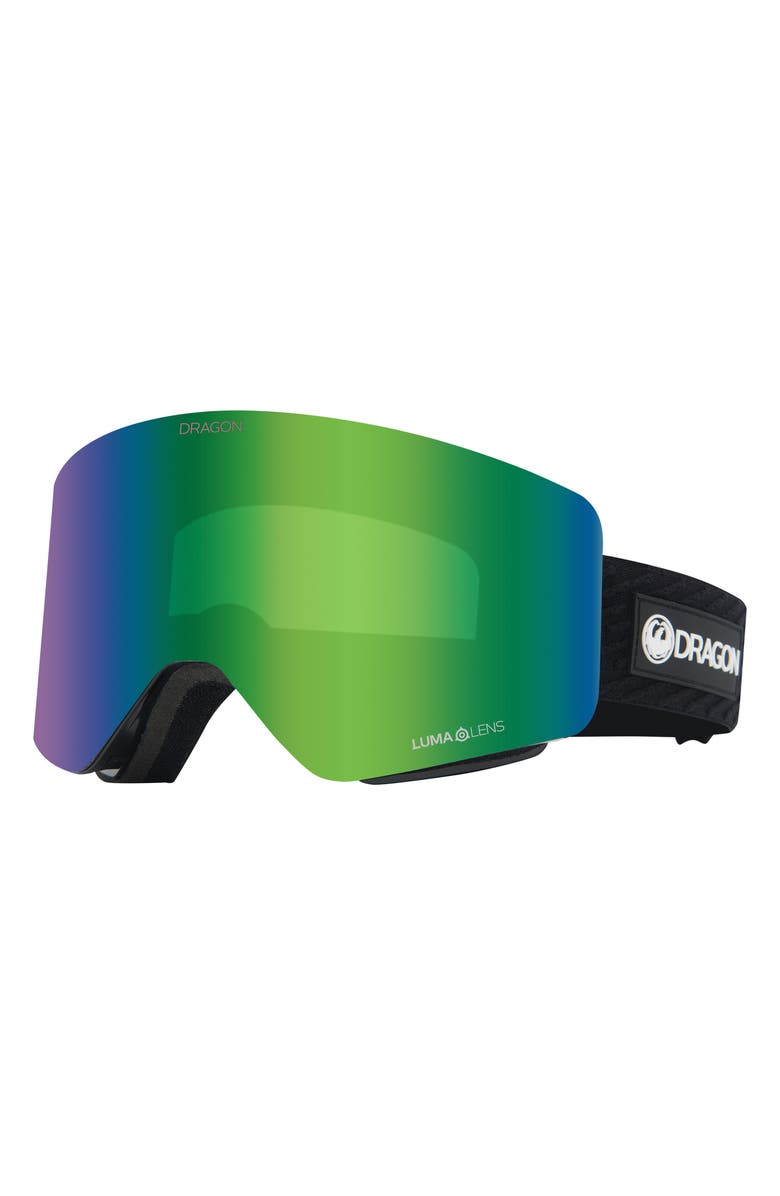 DRAGON R1 OTG 63mm Snow Goggles with Bonus Lens, Alternate, color, Icon Green Ll Green Ion Amber