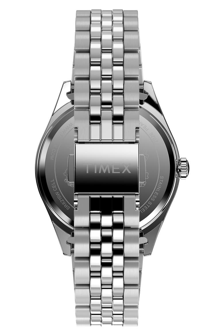 Peanuts® x Timex Legacy Snoopy with Flower Dial 36mm Stainless Steel Bracelet Watch, Alternate, color, SILVER-TONE