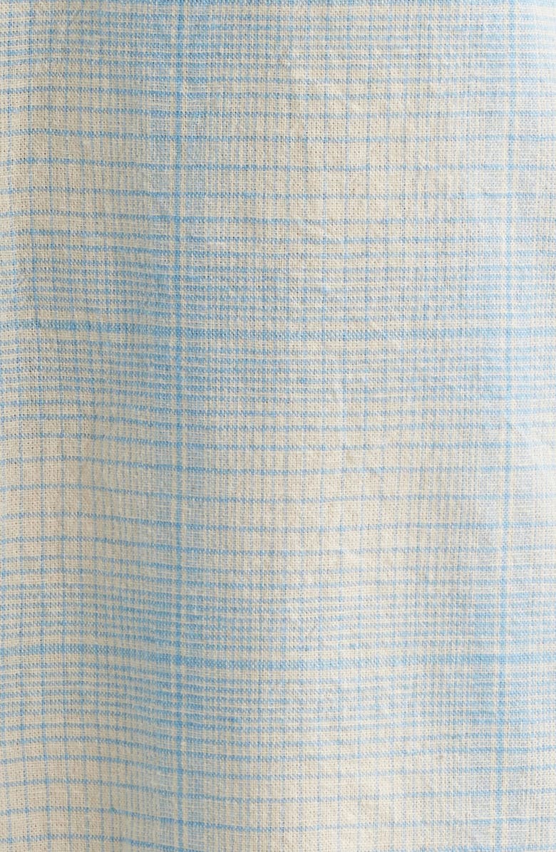 Corridor Plaid Short Sleeve Cotton & Linen Camp Shirt, Alternate, color, Light Blue