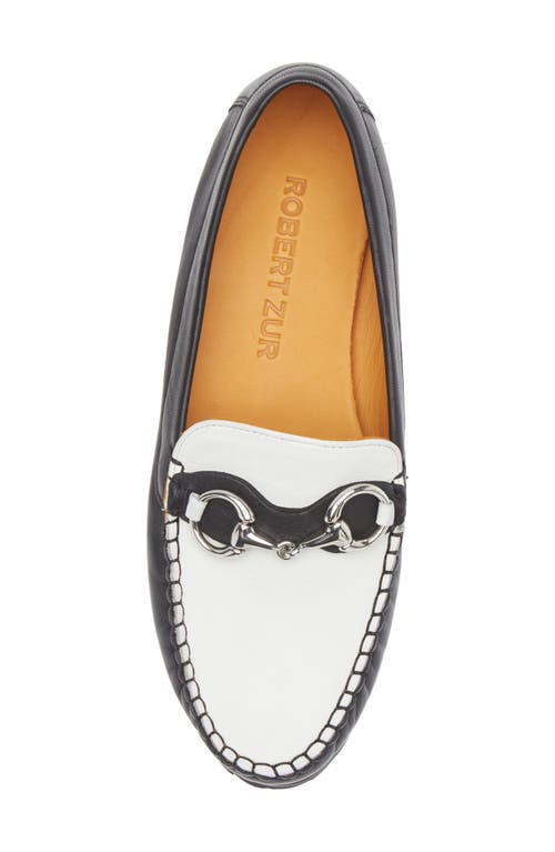 Robert Zur Soho Classic Bit Loafer In Black/white
