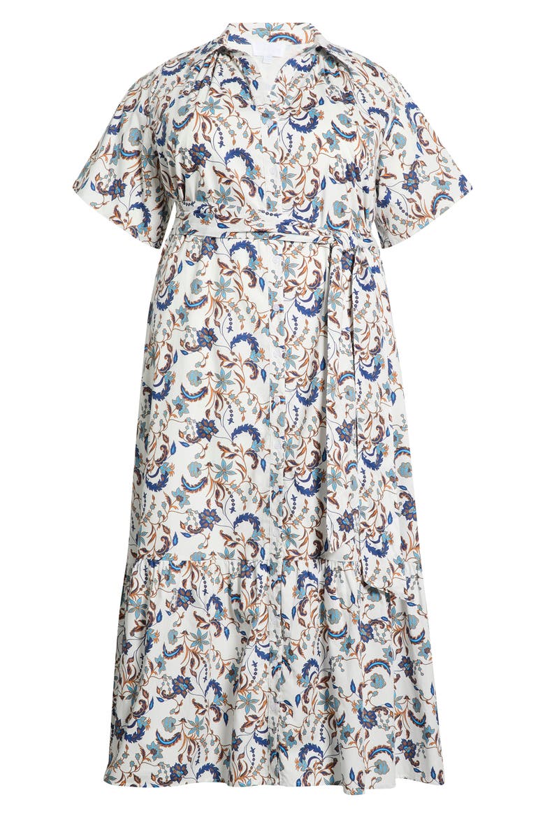 Ralston Floral Cotton Maxi Shirtdress, Alternate, color, OFF-WHITE-MULTI