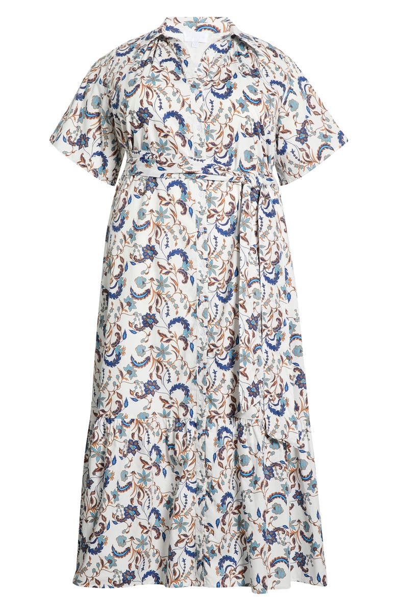 SUGARLIPS Ralston Floral Cotton Maxi Shirtdress, Alternate, color, Off-White-Multi