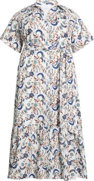 SUGARLIPS Ralston Floral Cotton Maxi Shirtdress