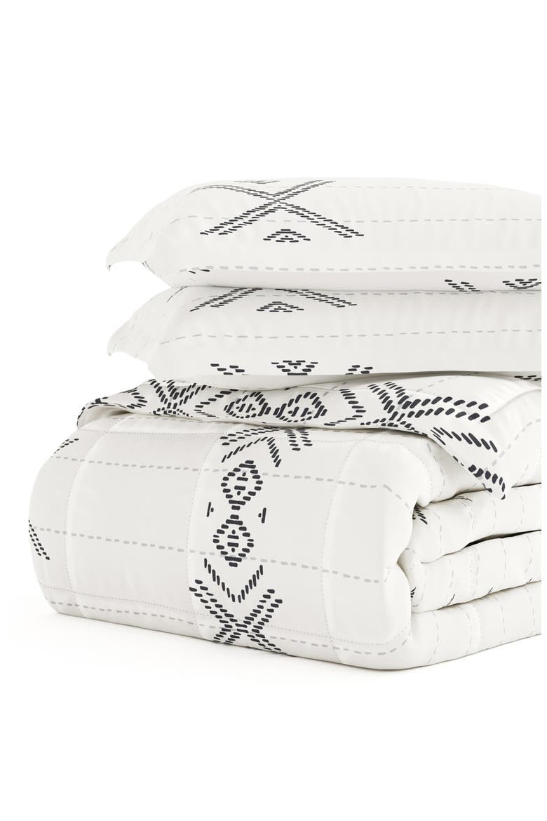Premium Down Alternative Urban Stitch Patterned Comforter Set, Alternate, color, GRAY