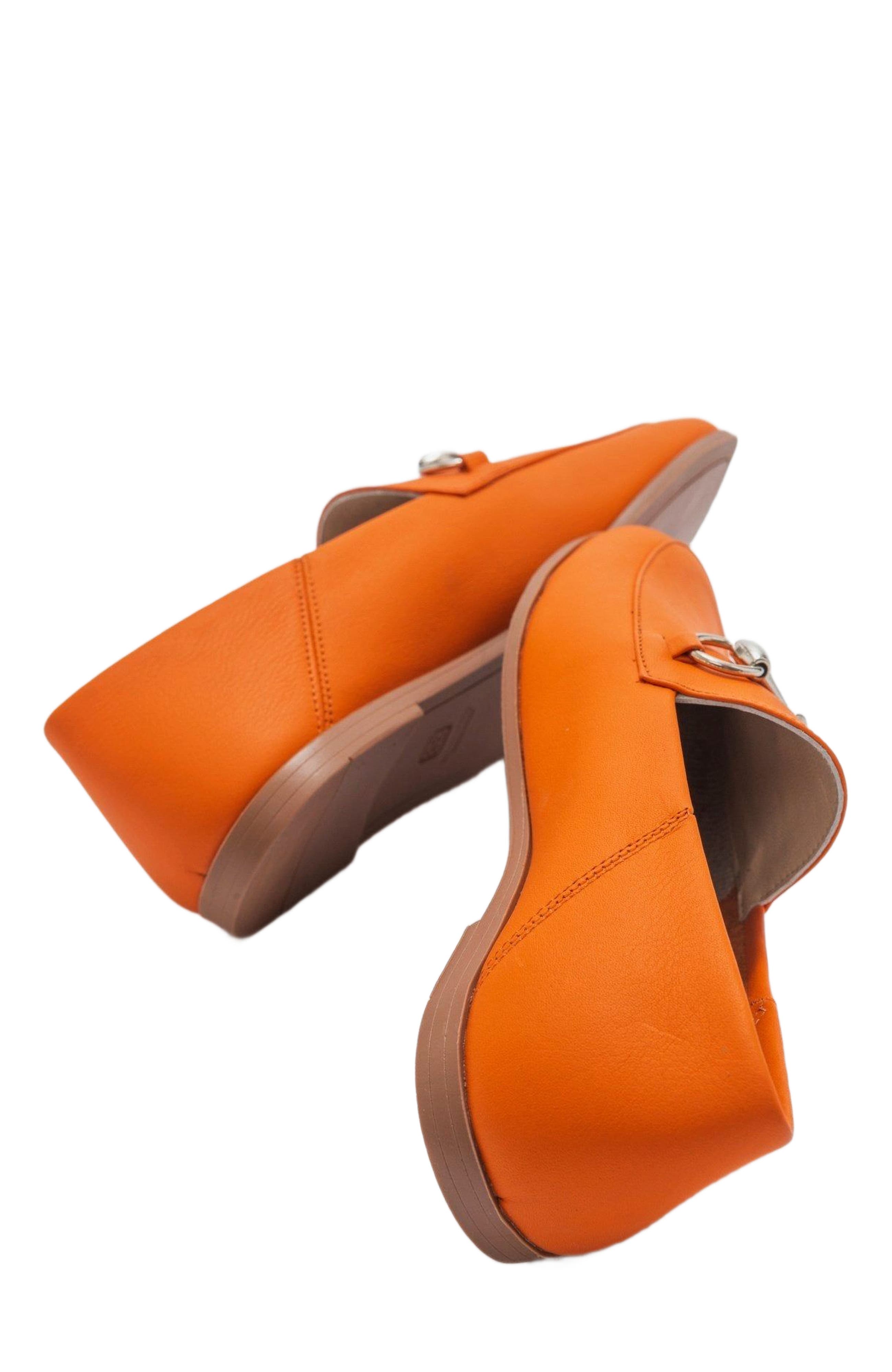 Penny Leather Horsebit Loafers, Alternate, color, Neon Orange Leather