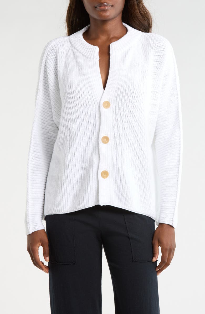 Frank & Eileen Montecito Cotton Cardigan, Main, color, White