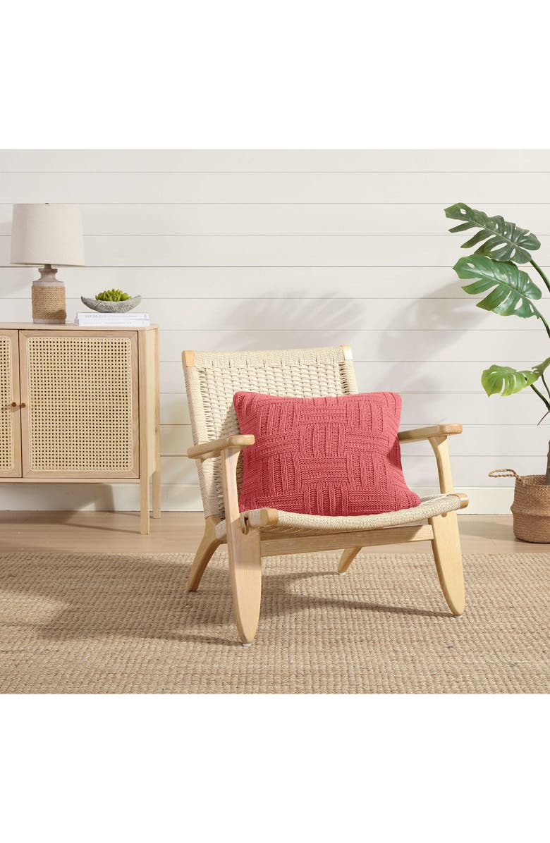 Tommy Bahama Chain Basket Square Throw Pillow, Alternate, color, Dark Orange