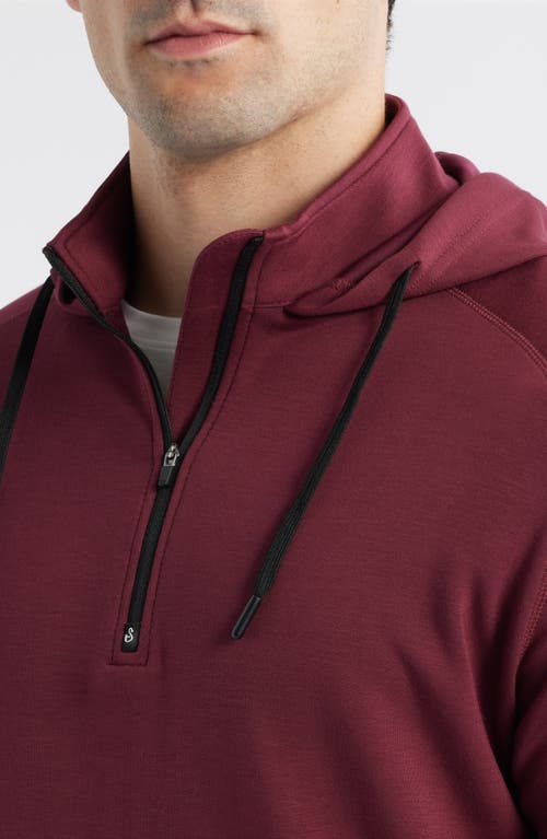 Swannies Half Zip Golf Hoodie In Burgundy