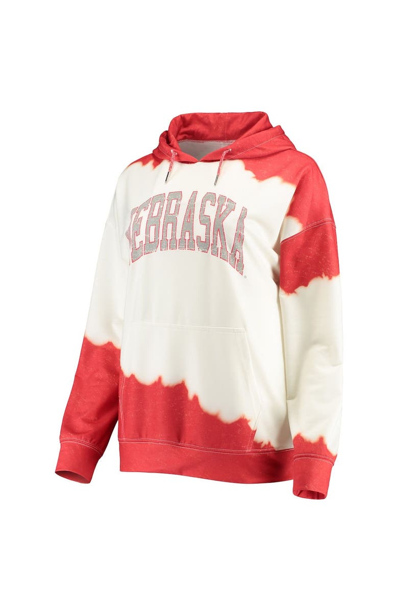 GAMEDAY COUTURE Women's Gameday Couture White/Scarlet Nebraska Huskers For the Fun Double Dip-Dyed Pullover Hoodie, Alternate, color, White