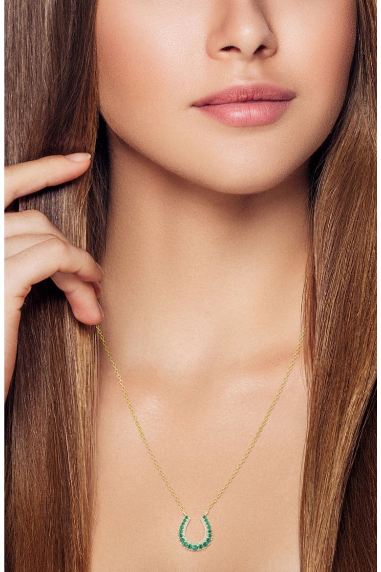 Horseshoe Pendant Necklace, Alternate, color, GOLD