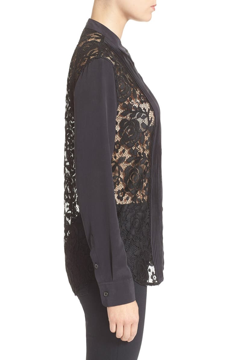 Equipment Lace Panel Tuxedo Shirt, Alternate, color, 