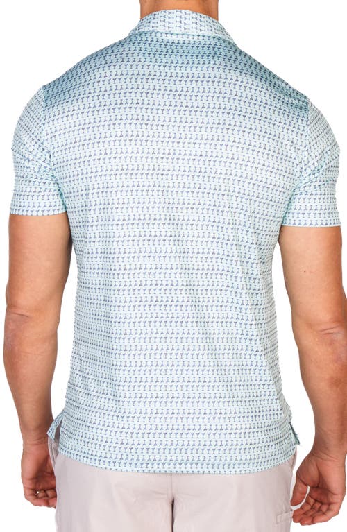 Tailorbyrd Martini Glasses Performance Golf Polo In Blue