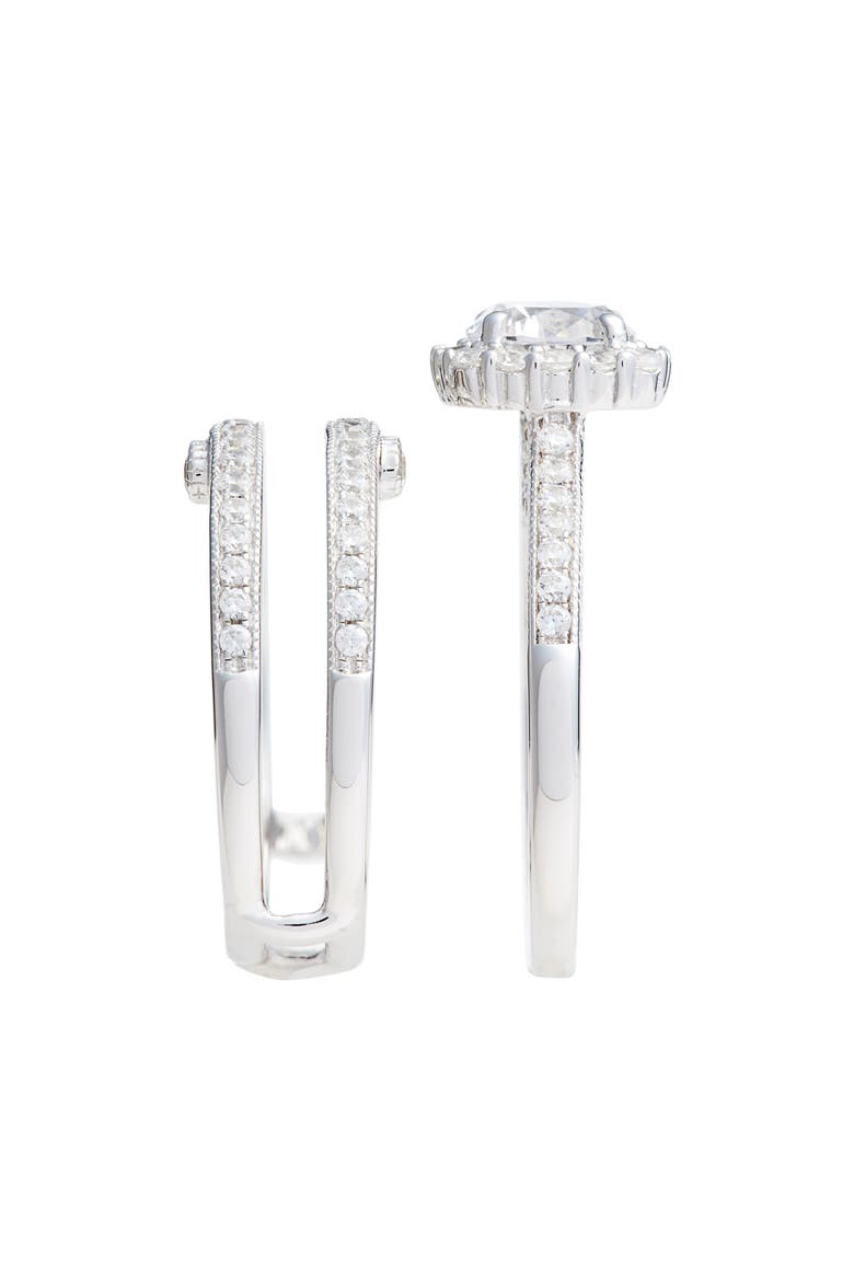 Infinite Love Simulated Diamond Wedding Ring Set, Alternate, color, SILVER/ CLEAR
