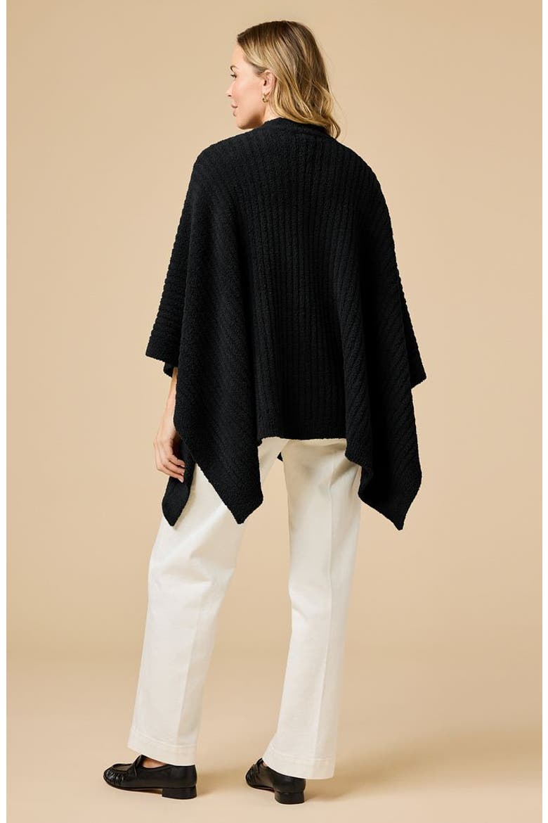 Solid Rib Marshmallow Shawl, Alternate, color, Black