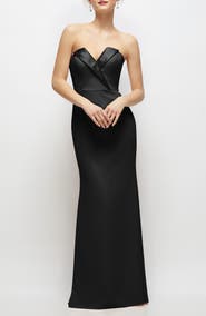 After Six Strapless Tuxedo Gown