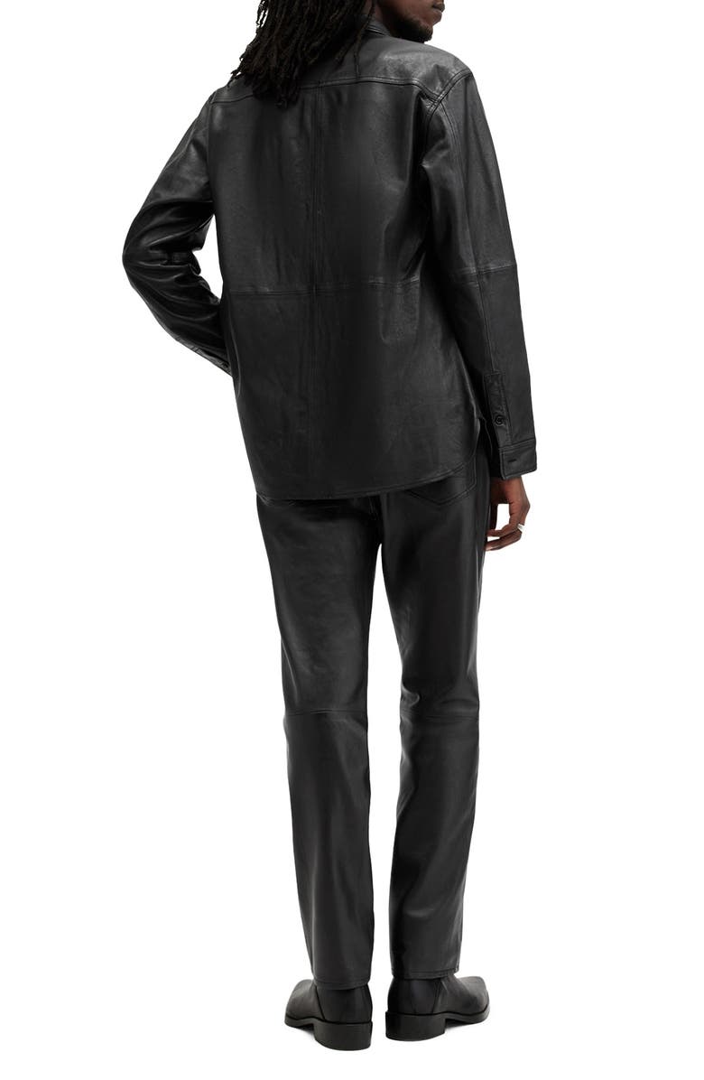 AllSaints Lynch Leather Pants, Alternate, color, Black