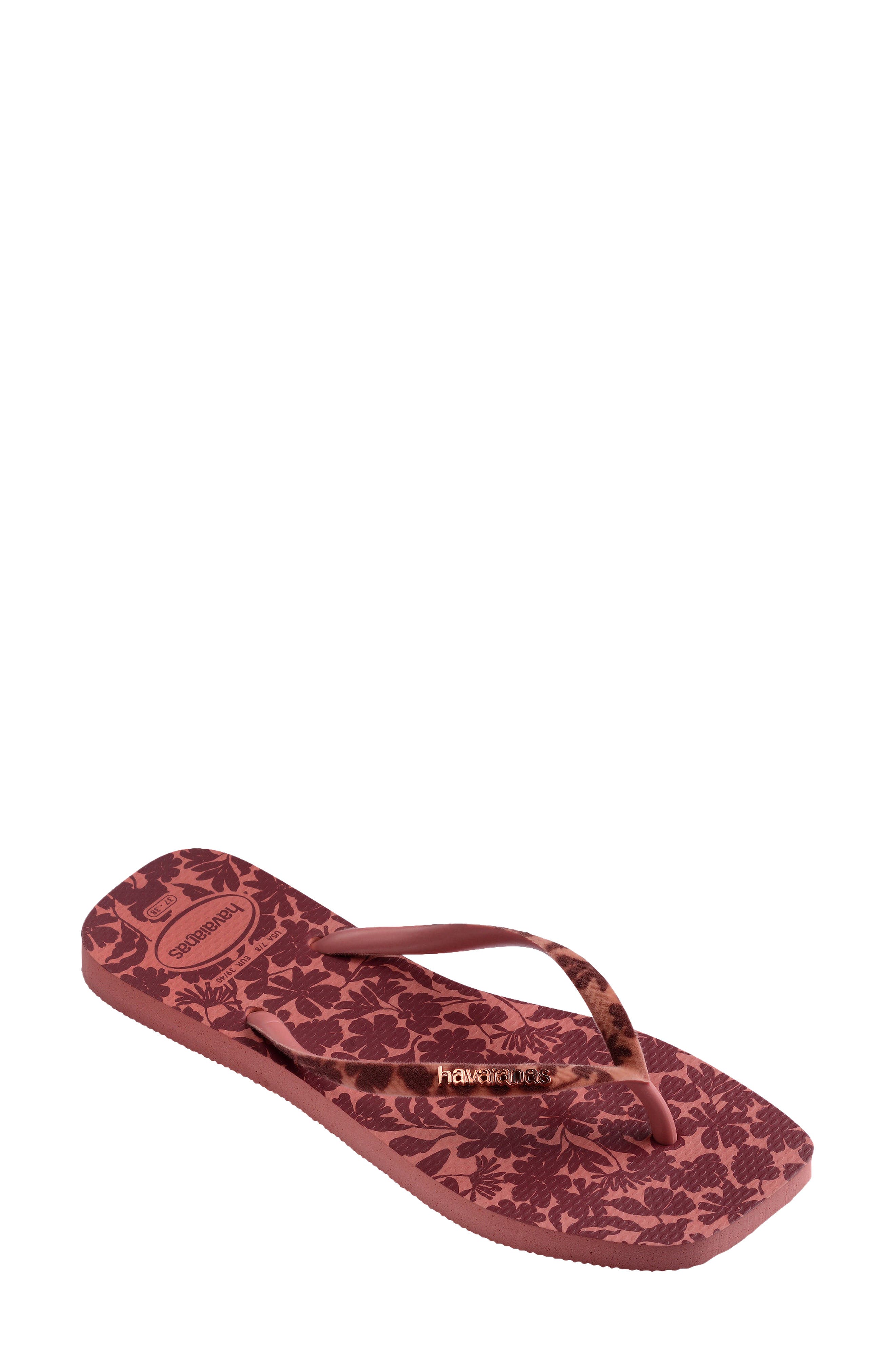 Flocked Strap Flip Flop, Main, color, CANYON CLAY