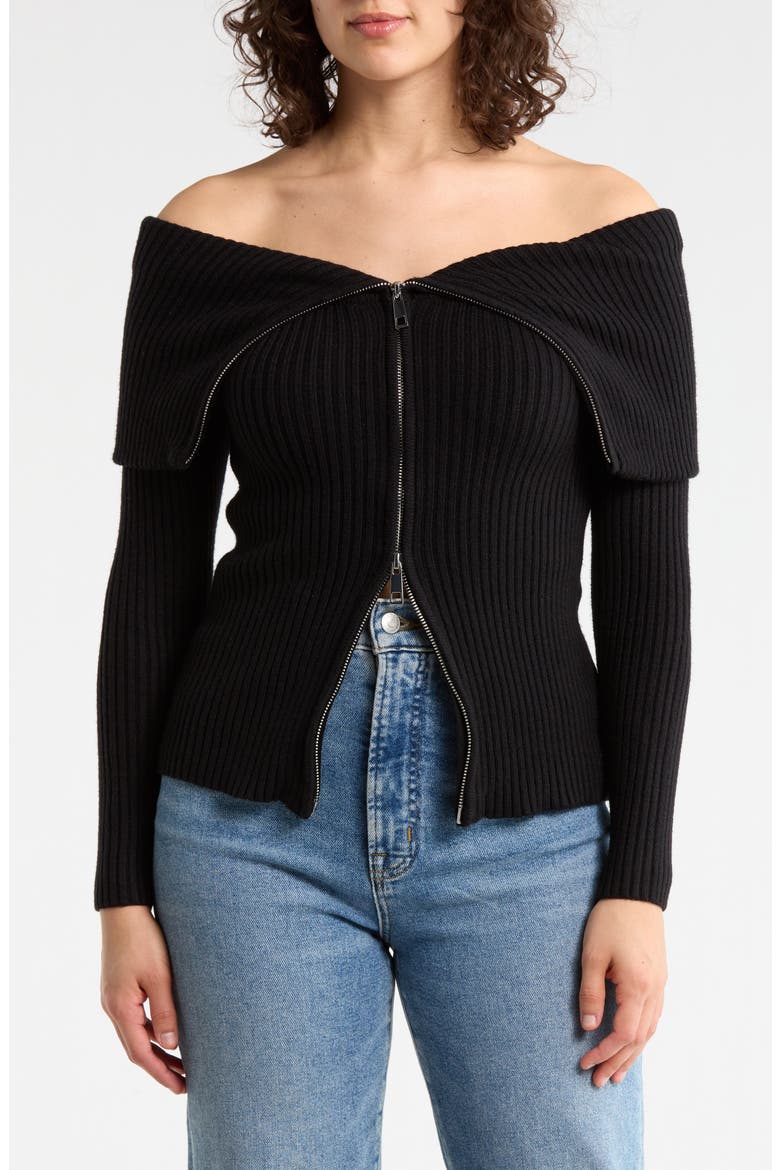Cotton Blend Full Zip Cardigan, Main, color, DOUBLE SHOT