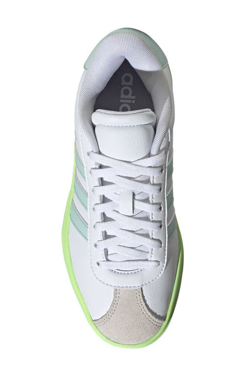 Adidas Originals Adidas Kids' Vl Court Bold Lifestyle Sneaker In White/mint/violet Tone