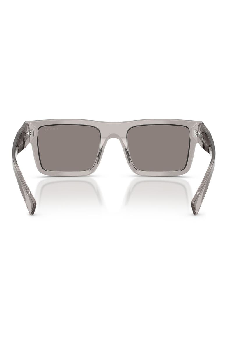 52mm Rectangular Sunglasses, Alternate, color, HEMATITE / DARK GREY