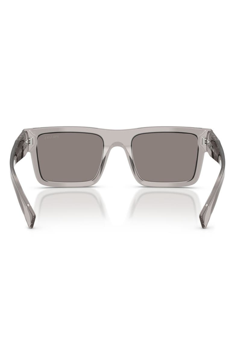 Prada 52mm Rectangular Sunglasses, Alternate, color, Hematite / Dark Grey
