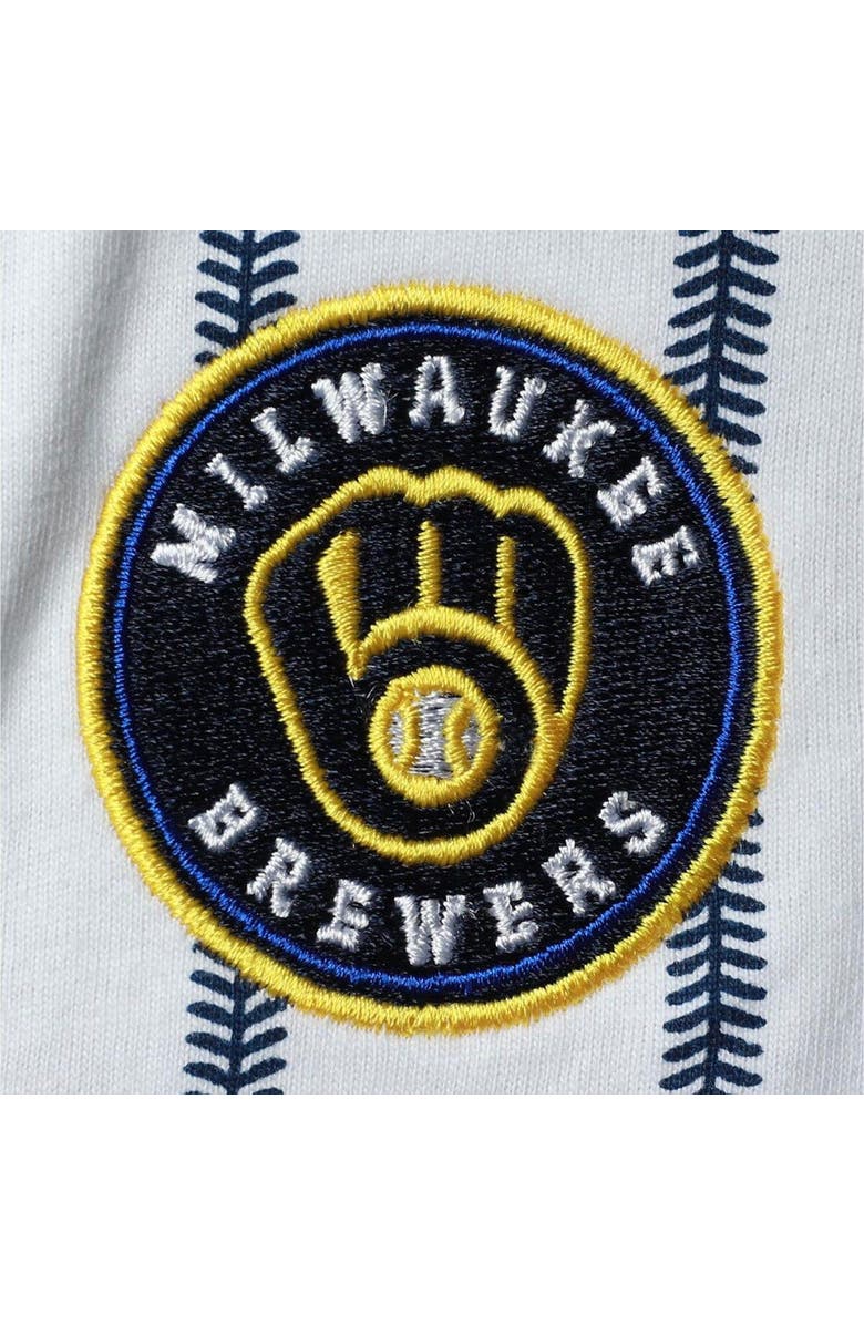 Outerstuff Infant White Milwaukee Brewers Pinstripe Power Hitter Coverall, Alternate, color, White