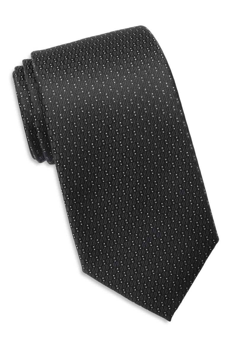 Emmett Microgeometric Tie, Main, color, BLACK