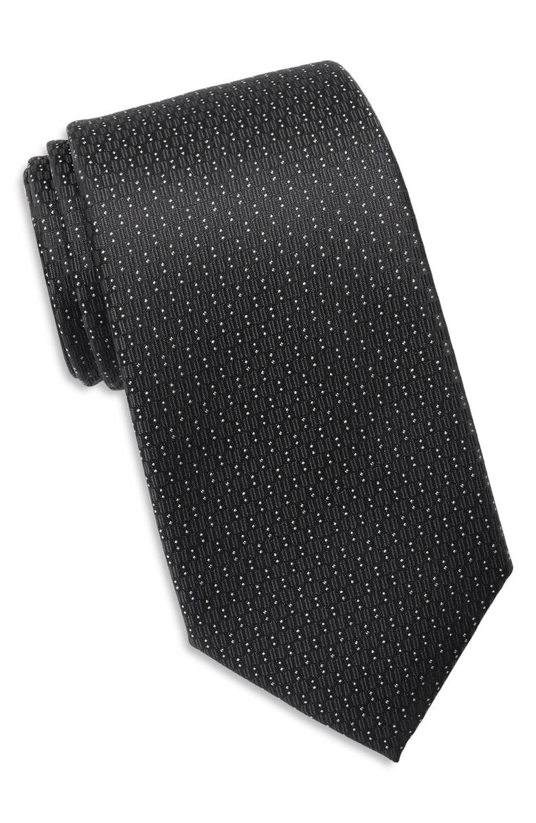 Calvin Klein Emmett Microgeometric Tie, Main, color, Black