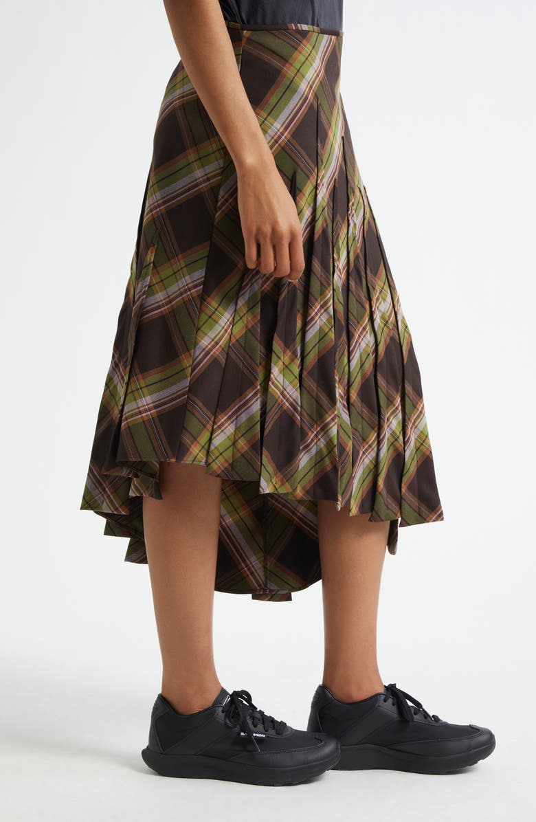 Collina Strada Long Drizzle Tapenade Plaid Cotton Flannel Skirt, Alternate, color, Tapenade Plaid