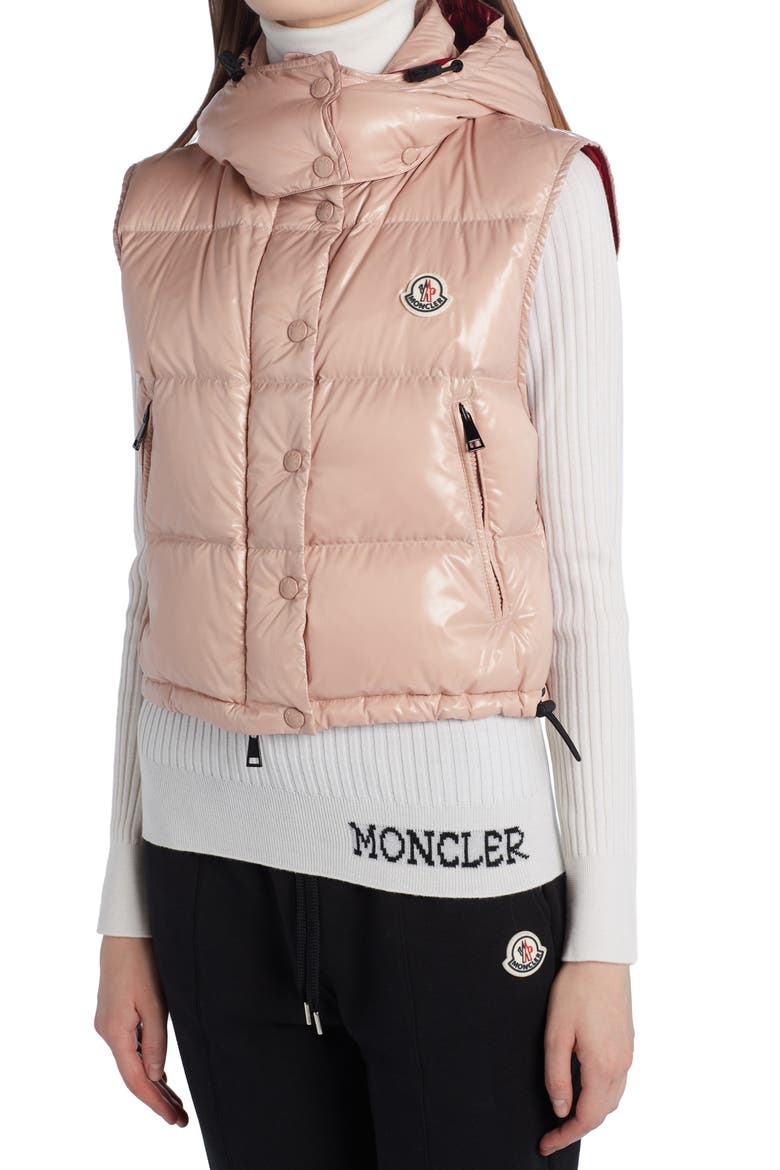 Alpiste Down Hooded Puffer Vest, Alternate, color, PINK