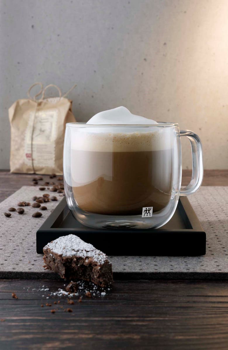 ZWILLING Sorrento Plus Set of 2 Double Wall Glass Cappuccino Mugs, Alternate, color, Clear