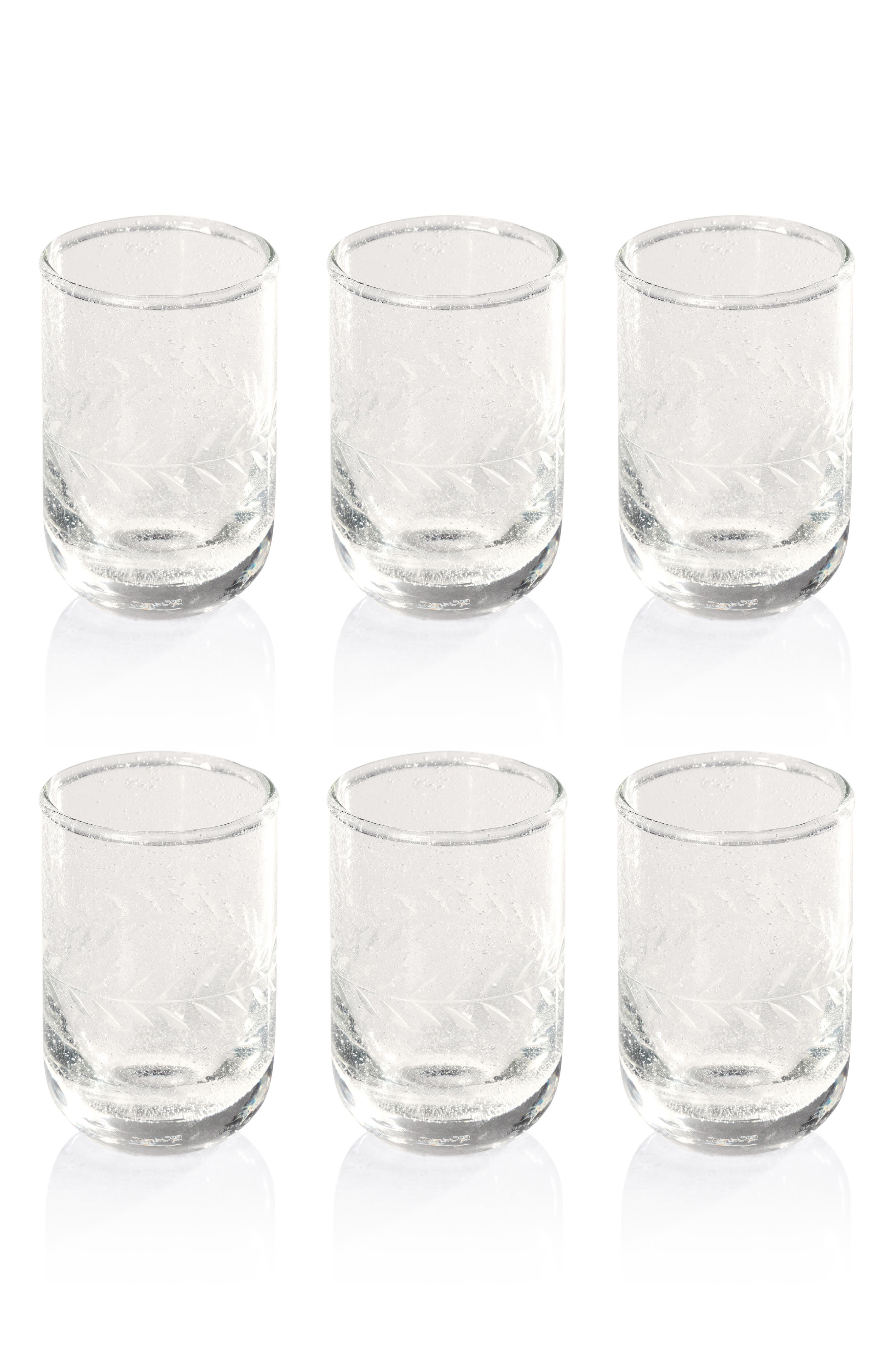 Zodax Etched Set of 6 Shot Glasses