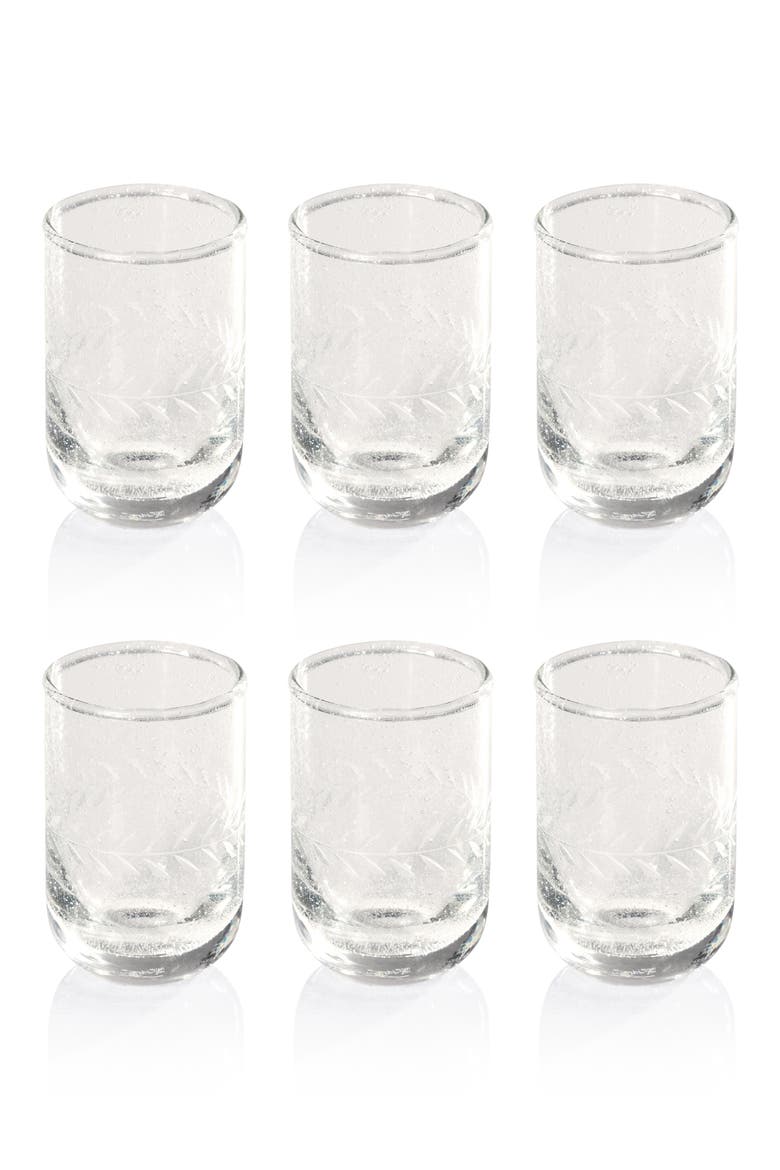 Etched Set of 6 Shot Glasses, Main, color, CLEAR