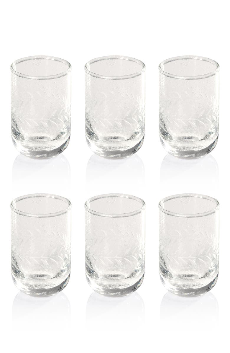 Zodax Etched Set of 6 Shot Glasses, Main, color,