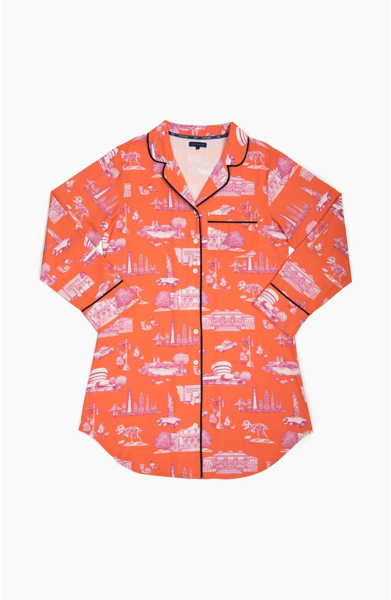 Katie Kime New York Toile Sleep Shirt, Alternate, color,
