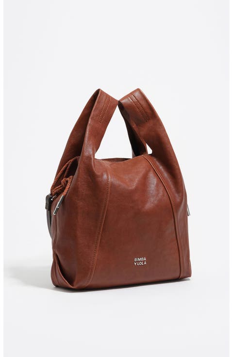 Medium Leather Paper Bag