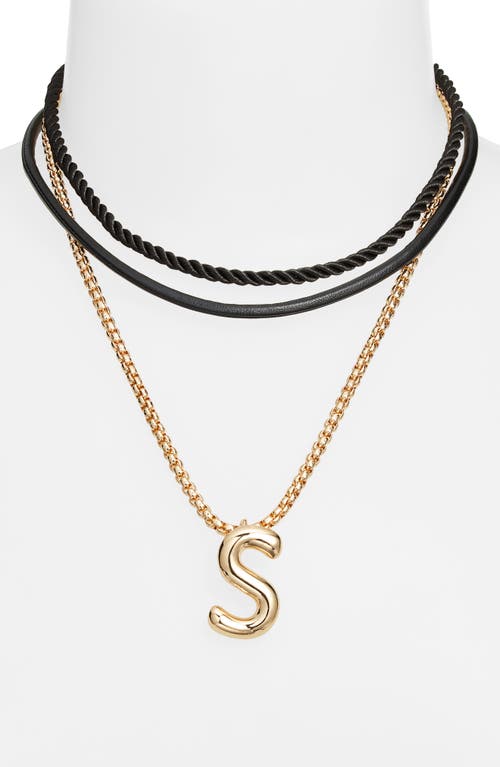Open Edit Set Of 3 Interchangeable Initial Pendant Necklaces