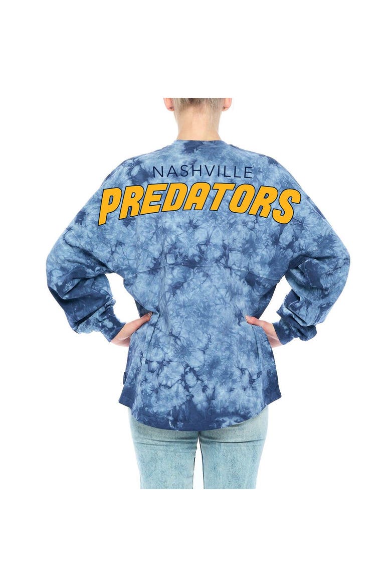 Women's Fanatics Branded Navy Nashville Predators Crystal-Dye Long Sleeve T-Shirt, Alternate, color, Navy