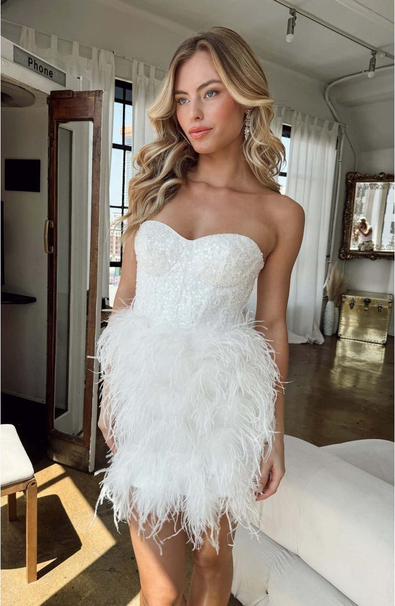 Untamed Petals Broadway Mini Dress, Alternate, color, Ivory