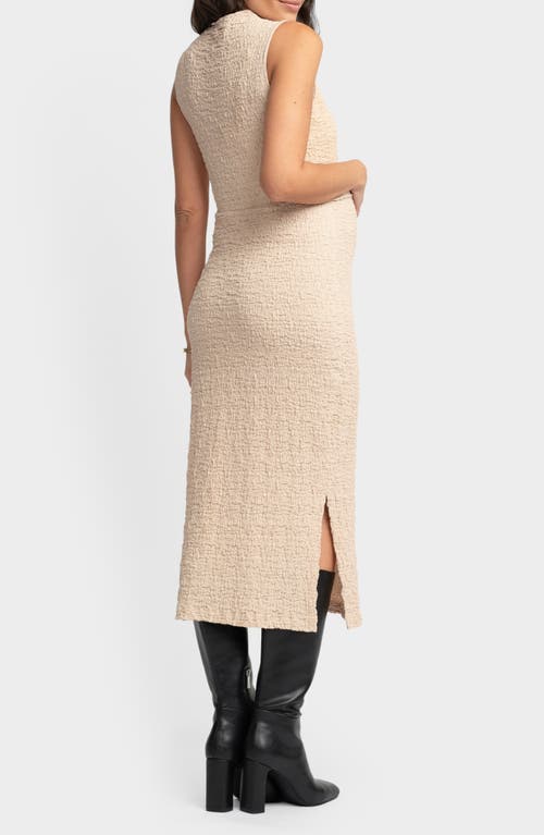 Shop Seraphine Maternity/nursing Body-con Dress In Beige