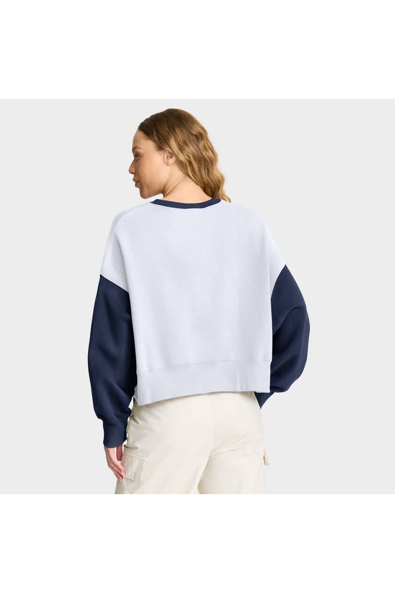 Women's Nike White/Navy Detroit Tigers Oversized High Hip Fleece Sweatshirt, Alternate, color, White