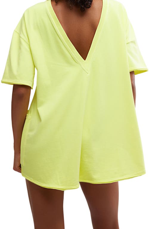 Free People Hot Shot Tee Romper In Sour Citrus