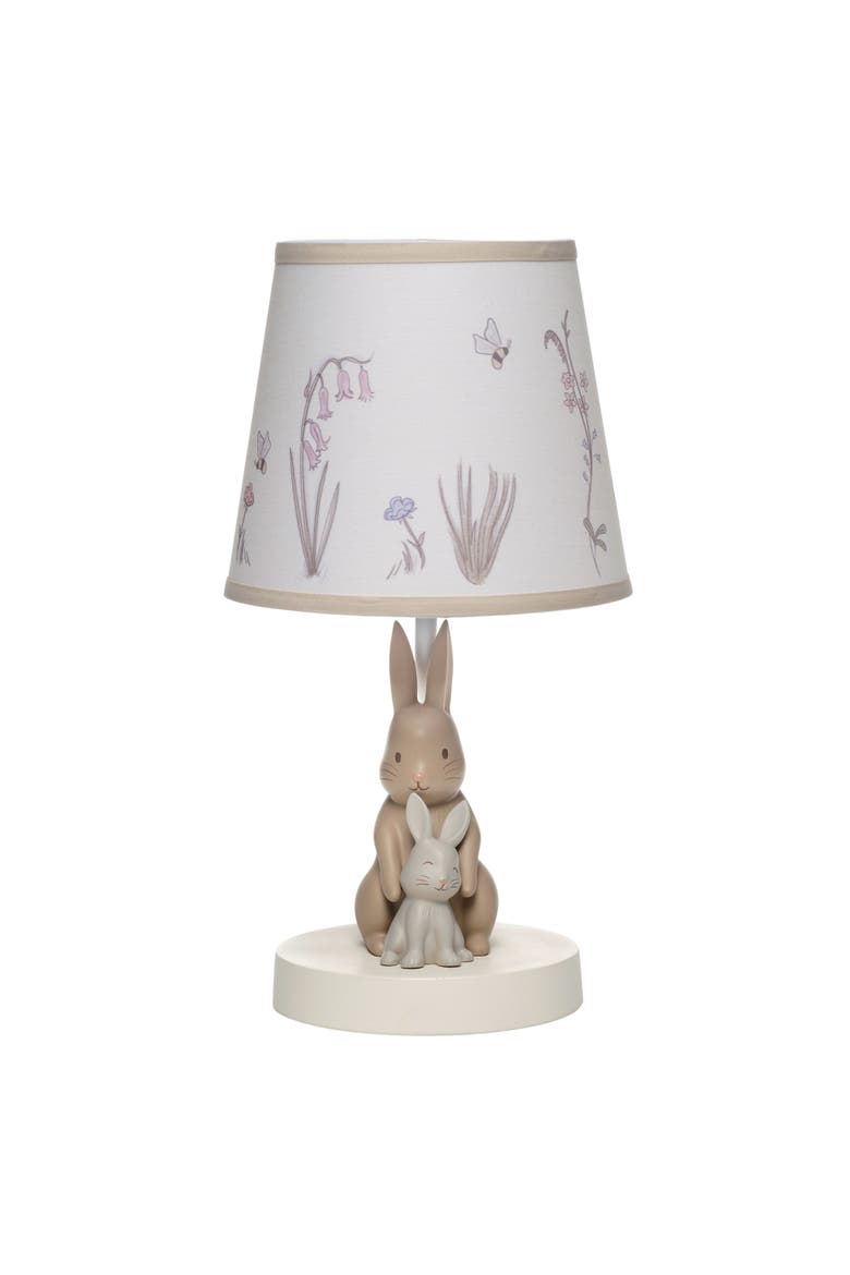 Signature Bunny Hop Hand-Painted Resin Rabbits Lamp with Shade, Main, color, Cream
