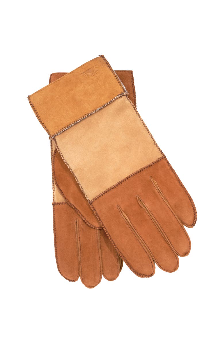 Faherty Patchwork Glove, Alternate, color, Brown