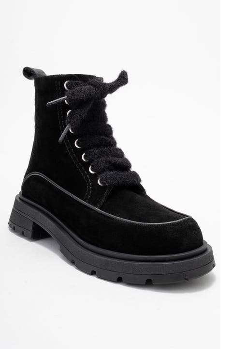 Mina Leather Combat Boot (Women)